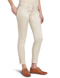 XOXO Juniors Cropped Brocade Denim Bottom, Khaki, 7/8 XOXO Juniors Cropped Brocade Denim Bottom, Khaki, 7/8