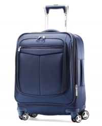 Built wide for a wheels-first approach to stowing your carry-on above in overhead bins, this suitcase takes the stress out of boarding your flight. Larger clothing items fit perfectly within the unique shape of this case, which features endless organizational amenities for a cleaner, neater way to travel. 10-year warranty. Built wide for a wheels-first approach to stowing your carry-on above in overhead bins, this suitcase takes the stress out of boarding your flight. Larger clothing items fit perfectly within the unique shape of this case, which features endless organizational amenities for a cleaner, neater way to travel. 10-year warranty.