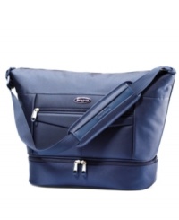 Leave hassle behind! Pack-up your belongings in this versatile boarding bag that comfortably fits under most airline seats, so you can have easy access to the essentials when you need them en route. The large center opening and separate bottom compartment leave room to easily sort out all of your necessities. 10-year warranty. Leave hassle behind! Pack-up your belongings in this versatile boarding bag that comfortably fits under most airline seats, so you can have easy access to the essentials when you need them en route. The large center opening and separate bottom compartment leave room to easily sort out all of your necessities. 10-year warranty.