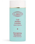 Energizing Emulsion for Tired Legs. This lightweight ultra-refreshing emulsion promotes a renewed sense of well-being. Works with massage to immediately relax and relieve the sensation of tired legs. The cooling effects of mint and menthol plant extracts gently invigorate overworked legs while helping to maintain skin's natural moisture balance. Leaves skin softened and toned. Imported from France. 4.4 oz. 