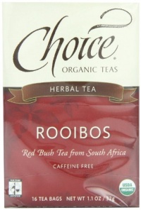 Choice Organic Rooibos, Red Bush Tea, Caffine Free, 16-Count Box (Pack of 6)