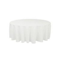 132 in. Round Polyester Tablecloth White 132 in. Round Polyester Tablecloth White