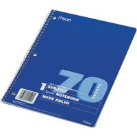 Mead Spiral 1-Subject Wide-Ruled Notebook, 1 Notebook, Color May Vary, Assorted Colors (05510) Mead Spiral 1-Subject Wide-Ruled Notebook, 1 Notebook, Color May Vary, Assorted Colors (05510)