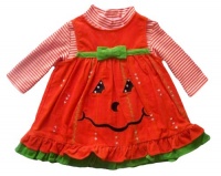 Rare Editions Girls 2pc Pumpkin Face Orange Corduroy Jumper Dress Set, 9M Rare Editions Girls 2pc Pumpkin Face Orange Corduroy Jumper Dress Set, 9M