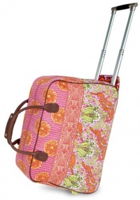 Amy Butler by Kalencom Supernatural Collection Graceful Traveler 22 in. Wheeled Carry On Luggage - Temple Tulips Tangerine