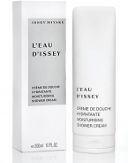 L'Eau d'Issey Body Care Moisturizing Shower Cream. A sensuous foaming cream that gently cleanses the skin while respecting its natural balance. This wake-up cream moisturizes the skin with an immediate sensation of freshness. 6.7 oz. 