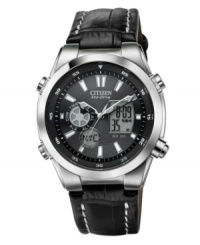 Tradition meets progression with this advanced yet stylish timepiece from Citizen. Tradition meets progression with this advanced yet stylish timepiece from Citizen.