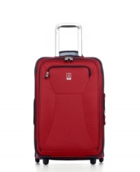 The lighter side of luggage. Even when fully packed, this lightweight carry-on suitcase from Travelpro gives you a serious edge with durable, tear-resistant nylon construction and a spacious, beautifully organized interior that expands over two inches to help you bring everything you need... and more. Limited lifetime warranty. The lighter side of luggage. Even when fully packed, this lightweight carry-on suitcase from Travelpro gives you a serious edge with durable, tear-resistant nylon construction and a spacious, beautifully organized interior that expands over two inches to help you bring everything you need... and more. Limited lifetime warranty.