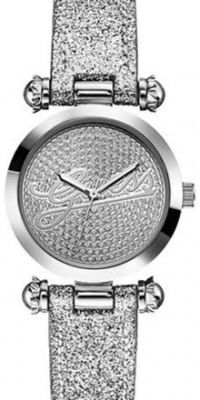 GUESS Women's U0057L1 Silver Glitter Watch GUESS Women's U0057L1 Silver Glitter Watch