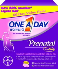 One A Day Women's Prenatal Vitamins, Twin Pack, 120 Count One A Day Women's Prenatal Vitamins, Twin Pack, 120 Count