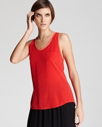 Cut from supple silk, this Joie tank delivers a minimalist silhouette with maximum color. Cut from supple silk, this Joie tank delivers a minimalist silhouette with maximum color.