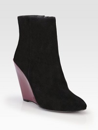 A contrasting lacquered wedge brightens this suede staple with an easy side zip. Lacquered wedge, 4½ (115mm)Suede upperSide zipLeather lining and solePadded insoleImportedThis style runs true to size. We recommend ordering your usual size for a standard fit. A contrasting lacquered wedge brightens this suede staple with an easy side zip. Lacquered wedge, 4½ (115mm)Suede upperSide zipLeather lining and solePadded insoleImportedThis style runs true to size. We recommend ordering your usual size for a standard fit.