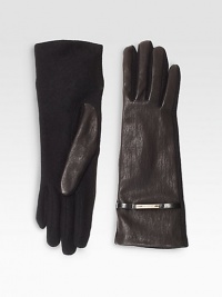 Supple leather with engraved logo plaque meets an ultra-soft cashmere-blended palm for luxurious warmth.LeatherCashmere/Nylon/Wool liningLength, about 7Dry cleanImported Supple leather with engraved logo plaque meets an ultra-soft cashmere-blended palm for luxurious warmth.LeatherCashmere/Nylon/Wool liningLength, about 7Dry cleanImported