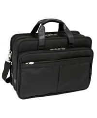 The best in business. This laptop bag from McKlein makes room for all the essentials with an expandable front compartment that expands to create 30% more storage space, plus a removable computer sleeve that's padded with high-density foam to keep your precious tech stuff safe and sound. One-year warranty. The best in business. This laptop bag from McKlein makes room for all the essentials with an expandable front compartment that expands to create 30% more storage space, plus a removable computer sleeve that's padded with high-density foam to keep your precious tech stuff safe and sound. One-year warranty.
