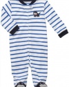 Carter's Smiley Pup Coverall (Sizes NB - 9M) - white/royal blue, 9 months