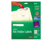 Avery File Folder Labels for Laser and Inkjet Printers, 0.66 x 3.43 Inches, White, Pack of 150 (8478) Avery File Folder Labels for Laser and Inkjet Printers, 0.66 x 3.43 Inches, White, Pack of 150 (8478)