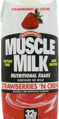 CytoSport Muscle Milk Ready-to-Drink Shake, Strawberries and Creme, 17 Ounce, Pack of 12