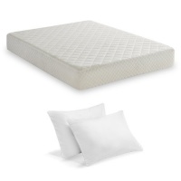 Sleep Innovations 10-Inch SureTemp Memory Foam Mattress With 20-Year Warranty, with 2-Bonus Memory Foam Pillows, Queen Size Sleep Innovations 10-Inch SureTemp Memory Foam Mattress With 20-Year Warranty, with 2-Bonus Memory Foam Pillows, Queen Size