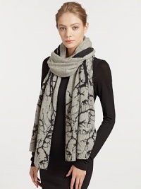 An ultra-soft, ultra-luxe cashmere design is adorned with a large tree print.Cashmere24 X 74Dry cleanImported