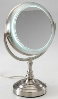 Rialto Natural Daylight Lighted 10X to 1X Vanity Mirror in Satin Nickel Rialto Natural Daylight Lighted 10X to 1X Vanity Mirror in Satin Nickel