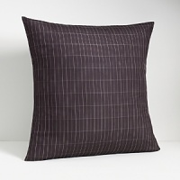 Delicate fronds in plum and pewter on a muted textured background. In 280-thread count combed cotton sateen. Imported. Delicate fronds in plum and pewter on a muted textured background. In 280-thread count combed cotton sateen. Imported.
