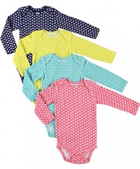 Carter's Baby Girls 4-pack Long-sleeve Bodysuits (NB-24M) (3 Months, Yellow/Multi) Carter's Baby Girls 4-pack Long-sleeve Bodysuits (NB-24M) (3 Months, Yellow/Multi)