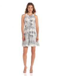 Rebecca Taylor Women's Animal Printed Dress, Steel Combo, 2 Rebecca Taylor Women's Animal Printed Dress, Steel Combo, 2
