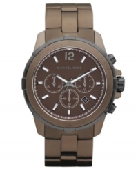 Dusky tones complete an intriguing chronograph timepiece from Michael Kors. Dusky tones complete an intriguing chronograph timepiece from Michael Kors.