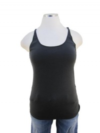 Eileen Fisher Graphite Gray Organic Cotton Long Cami Tank Shirrt Eileen Fisher Graphite Gray Organic Cotton Long Cami Tank Shirrt