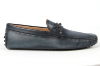 Tod's Mens Shoes Blue Leather Gommino Horsebit Moccasins Tod's Mens Shoes Blue Leather Gommino Horsebit Moccasins