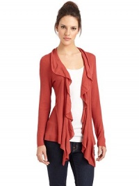 THE LOOKCascading ruffle detailRibbed knitOpen frontTHE FITAbout 28 from shoulder to hemTHE MATERIAL52% wool/33% modal/15% camelCARE & ORIGINHand washImportedModel shown is 5'9½ (176cm) wearing US size Small. THE LOOKCascading ruffle detailRibbed knitOpen frontTHE FITAbout 28 from shoulder to hemTHE MATERIAL52% wool/33% modal/15% camelCARE & ORIGINHand washImportedModel shown is 5'9½ (176cm) wearing US size Small.