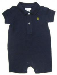 Ralph Lauren Baby Boy Shortalls in Solid Navy Blue, Yellow Pony (6 Months / Mos.) Ralph Lauren Baby Boy Shortalls in Solid Navy Blue, Yellow Pony (6 Months / Mos.)