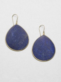 From the Polished Rock Candy Collection. A stunningly large drop of mottled lapis set in radiant 18k gold. Lapis18k goldDrop, about 1.2Hook backImported From the Polished Rock Candy Collection. A stunningly large drop of mottled lapis set in radiant 18k gold. Lapis18k goldDrop, about 1.2Hook backImported