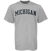 NCAA Michigan Wolverines Ash Vertical Arch Logo T-shirt NCAA Michigan Wolverines Ash Vertical Arch Logo T-shirt