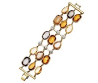 Charter Club Bracelet, Gold-Tone Multi-Color Glass Stone Three-Row Bracelet Charter Club Bracelet, Gold-Tone Multi-Color Glass Stone Three-Row Bracelet