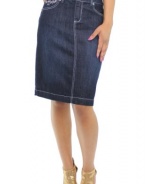 Style&co. Skirt, Tummy Control Rhinestone Pocket Denim