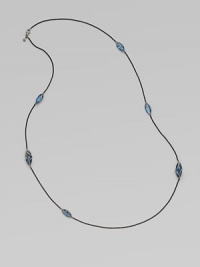 From the Cable Wrap Collection. A graceful design with faceted, marquis-shaped Hampton blue topaz stones wrapped and set in elegant, blackened sterling silver on a box link chain. Hampton blue topazBlackened sterling silverLength, about 38Lobster clasp closureImported From the Cable Wrap Collection. A graceful design with faceted, marquis-shaped Hampton blue topaz stones wrapped and set in elegant, blackened sterling silver on a box link chain. Hampton blue topazBlackened sterling silverLength, about 38Lobster clasp closureImported