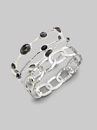 From the Rock Candy Collection. Faceted onyx stones lay stationary along a thin sterling silver band.Onyx Sterling silver Diameter, about 2½ x 2¼ Imported Please note: Bracelets sold separately. 