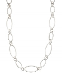 An extra layer adds dimension and elegance to any ensemble. Long oval link necklace from the Lauren Ralph Lauren collection is the perfect last-minute accessory. Crafted in silver tone mixed metal. Approximate length: 36 inches.