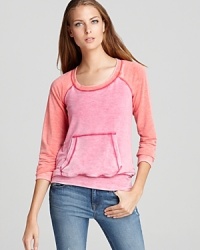 Comfortable. Casual. Cool. You'll live in this Splendid top which is full of sweet details, from the color block styling to the bold stitching. Comfortable. Casual. Cool. You'll live in this Splendid top which is full of sweet details, from the color block styling to the bold stitching.