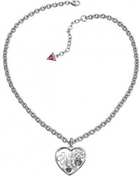 GUESS Silver-Tone Heart Necklace UBN11207 GUESS Silver-Tone Heart Necklace UBN11207