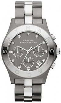 Marc by Marc Jacobs Ladies MBM3179 Two-Tone Stainless Steel Chronograph Watch Silver/Gunmetal Quartz Marc by Marc Jacobs Ladies MBM3179 Two-Tone Stainless Steel Chronograph Watch Silver/Gunmetal Quartz