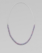 Colorful, painted glass beads compliment the supple metallic leather cord. Glass beadsLeather cordLength, about 43Slip-on styleImported 