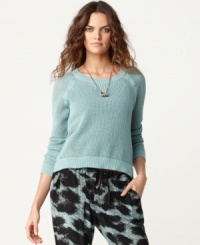 A hot layering piece, this Kensie open-stitch sweater adds a laid-back look to any outfit! A hot layering piece, this Kensie open-stitch sweater adds a laid-back look to any outfit!