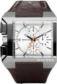 Diesel Men's DZ4174 Brown Leather Quartz Watch with White Dial Diesel Men's DZ4174 Brown Leather Quartz Watch with White Dial