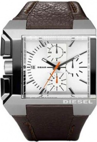 Diesel Men's DZ4174 Brown Leather Quartz Watch with White Dial