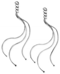 Move to the beat of your own drummer with these flowing liquid drops. Earrings crafted in sterling silver feature three linear drops each. Approximate drop: 2-3/5 inches.