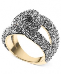 Michael Kors Ring, Multi-Tone Glass Pave Twist Ring Michael Kors Ring, Multi-Tone Glass Pave Twist Ring
