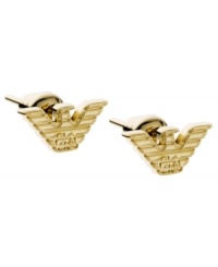 Showcase your love for the label. These eagle-shaped earrings by Emporio Armani are crafted from gold tone mixed metal. Approximate width: 3/8 inch.