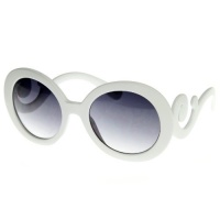 Curlycue Big Lense Sunglasses In White with Gradation Finish Curlycue Big Lense Sunglasses In White with Gradation Finish